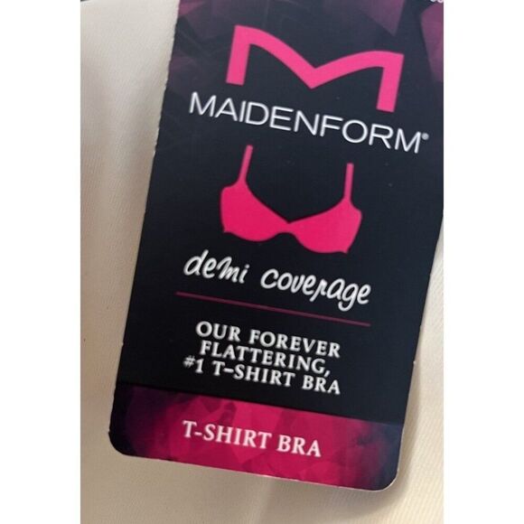 Maidenform 38 DD Demi Underwire T Shirt Bra Cream 38DD Lightly Padded NWT - Picture 4 of 5